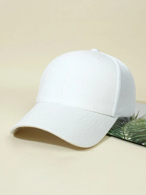 White Curved Brim Baseball Cap