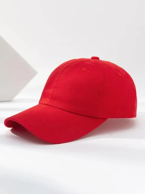 Red Curved Brim Baseball Cap