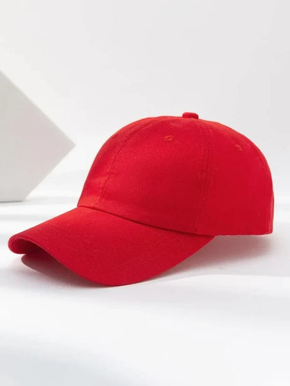 Red Curved Brim Baseball Cap