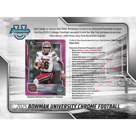 2025 Bowman Chrome U Football Breakers Delight 10 Box Case