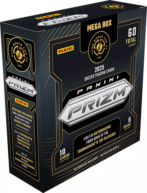 2025 Panini Prizm FIFA Club World Cup Soccer Hobby Mega Box 20 Box Case