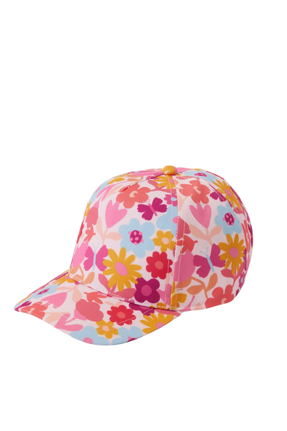 Floral Pattern Baseball Cap with Curved Brim, Colorful Casual Style