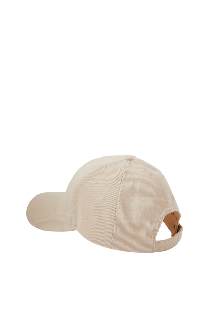 Cotton Baseball Cap with Curved Brim, Beige