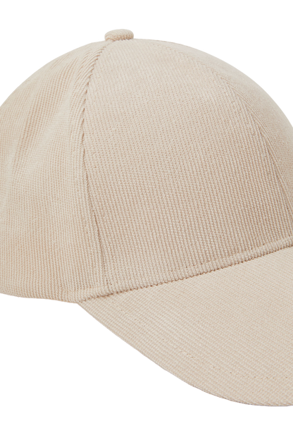 Cotton Baseball Cap with Curved Brim, Beige